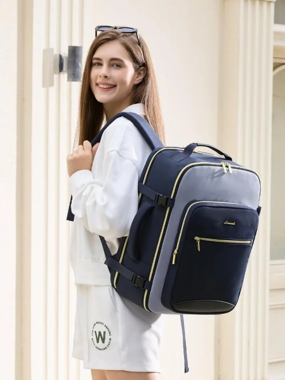 Spacious 40L Travel Backpack, Airline Approved Carry-On, Waterproof, Fits 17